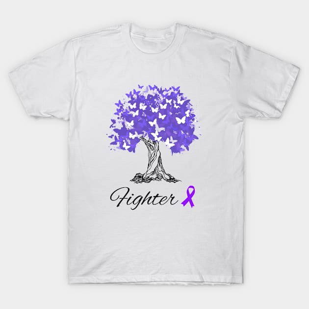 Raising Support & Awareness Fighter Tree With Butterflies T-Shirt by MerchAndrey